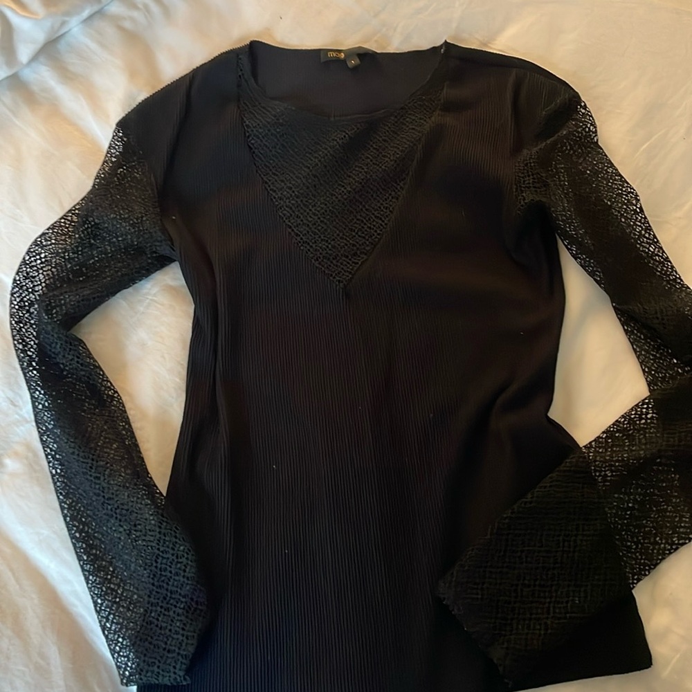 Maje Mixed Media Top - Picture 2 of 4